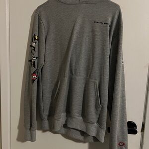 Chrome Hearts Gray Hoodie with Graphic Details